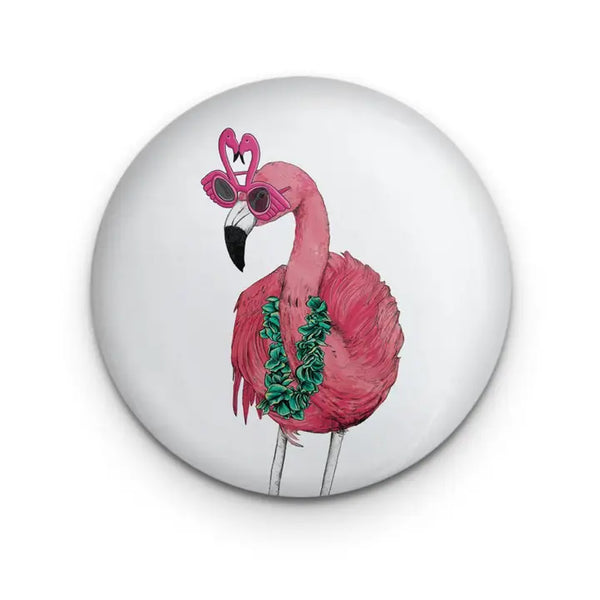 Party Flamingo Pocket Mirror | Compact | Makeup Mirror