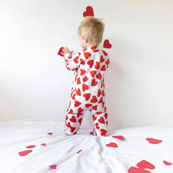 Love Heart Cotton Sleepsuit 6-12 Months