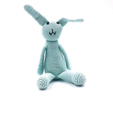 BACK IN STOCK! Soft Toy Handmade My First Bunny Rattle - Light Turquoise