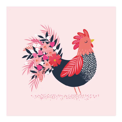 Blank Greetings Card | Art Card with Fancy Hen