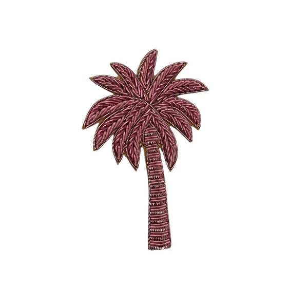 Pink Makeup Bag with a Pink Palm Brooch