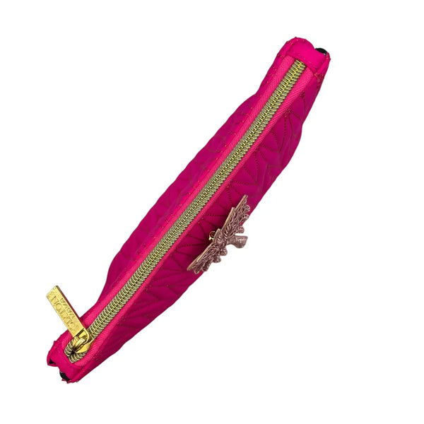 Pink Makeup Bag with a Pink Palm Brooch