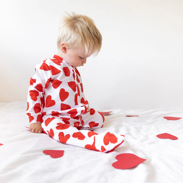 Love Heart Cotton Sleepsuit 6-12 Months