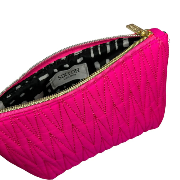 Pink Makeup Bag with a Pink Palm Brooch
