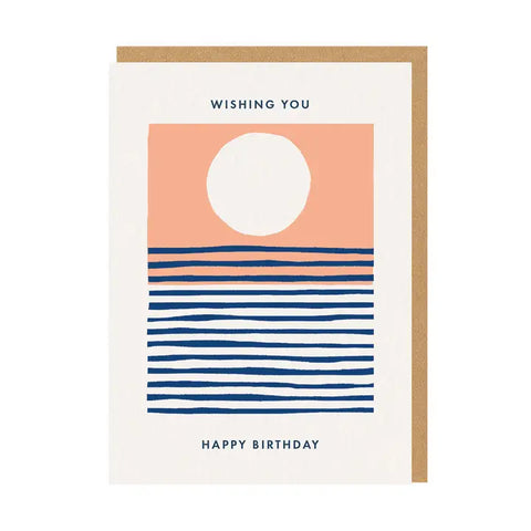 Wishing You Happy Birthday Stripes Greeting Card
