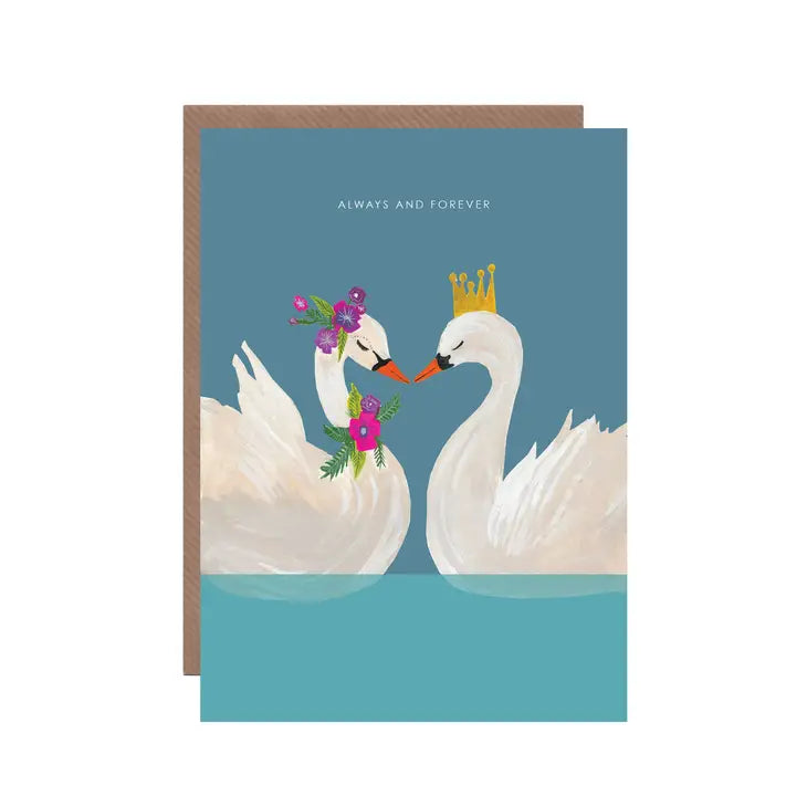 Swans Anniversary Greetings Card