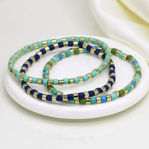 Gold, Green & Blue Mix Bracelets