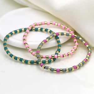 Gold, Pink & Blue Mix Bracelets