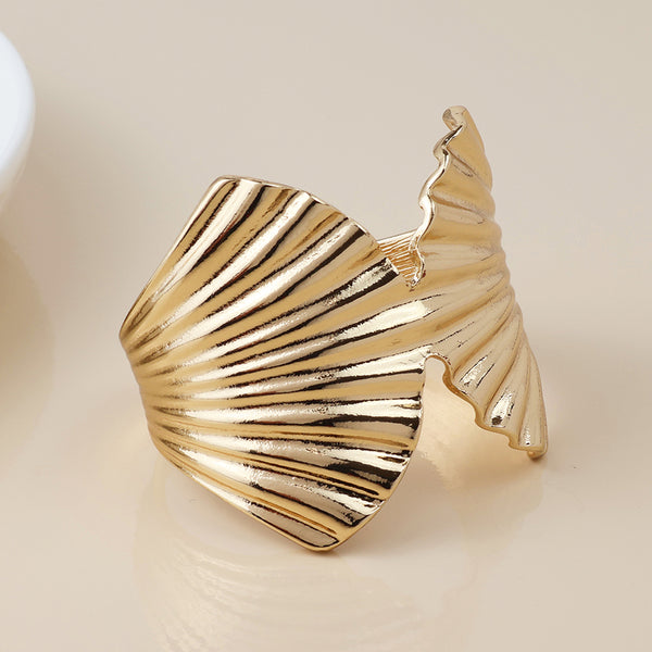 Golden Double Clam Shell Bangle