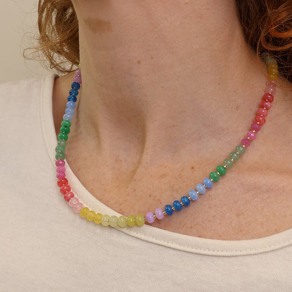 Fine Rainbow Beaded Necklace