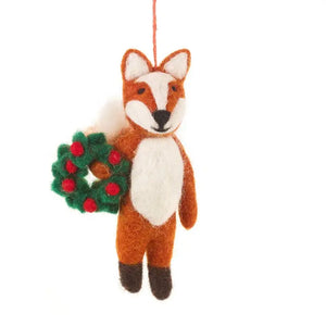 Handmade Felt Christmas Festive Fox