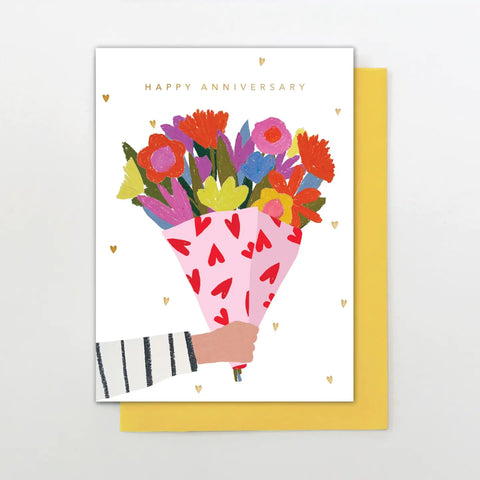 Anniversary Flowers Greetings Card