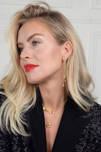 Gold Star Chain Drop Earrings