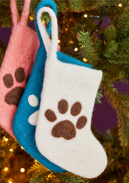 Felt Paw Mini Stocking Decoration