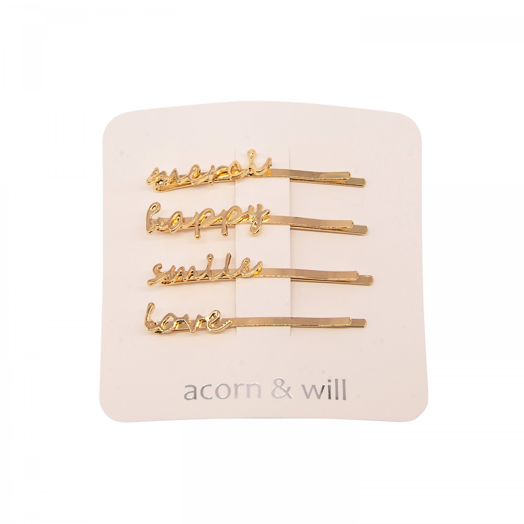 Set of 4 Words Hair Slides