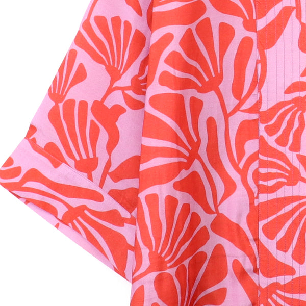 Coral Silhouette Print Kimono