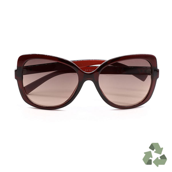 Recycled Burgundy Large Frame Sunglasses