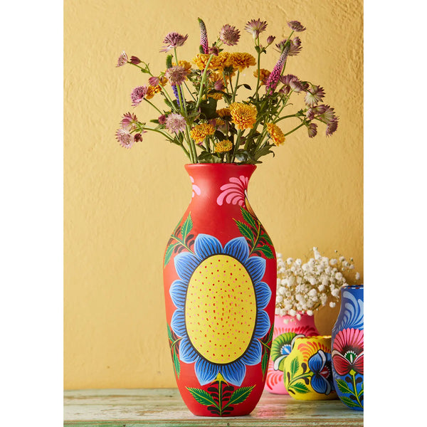 Handpainted Terracotta Sunflower Vase
