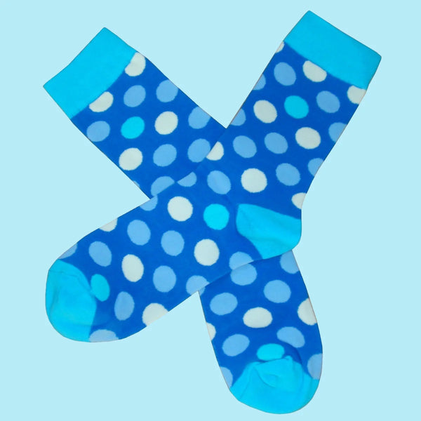 Spotted Socks -Blue, White, Turquoise and Light Blue