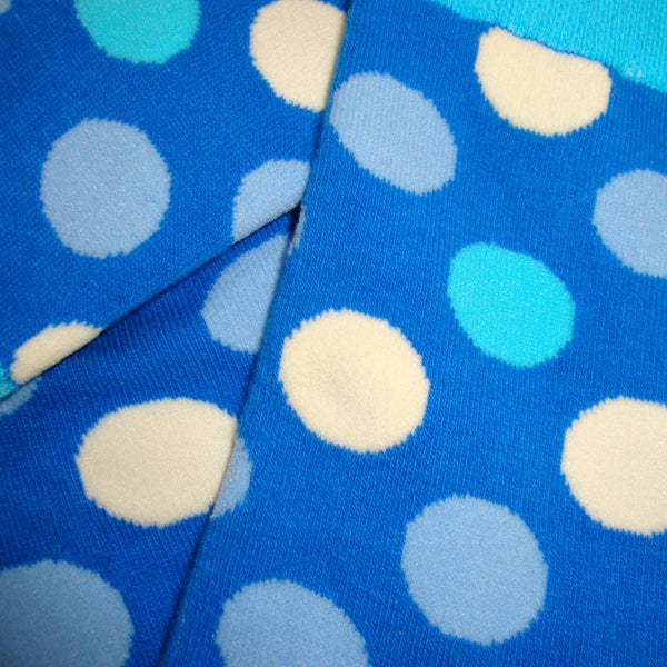 Men's Spotted Socks -Blue, White, Turquoise and Light Blue