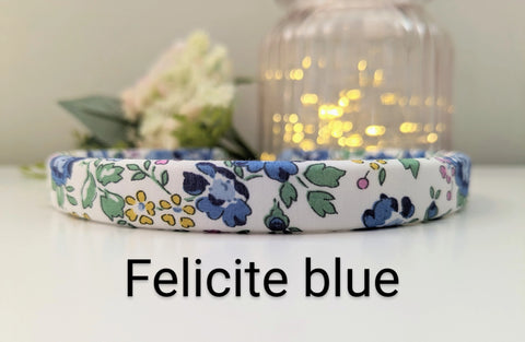 Liberty London Fabric Skinny Headbands - Spring Collection - Felicite Blue