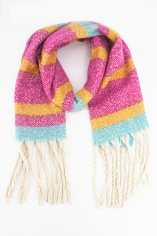 Heavyweight Scarf - Fuchsia, Stripe