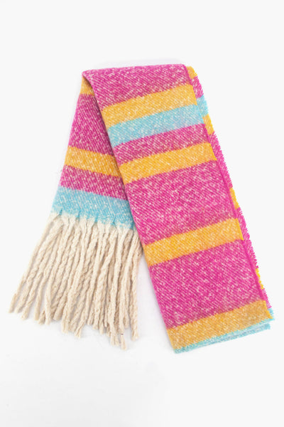 Heavyweight Scarf - Fuchsia, Stripe