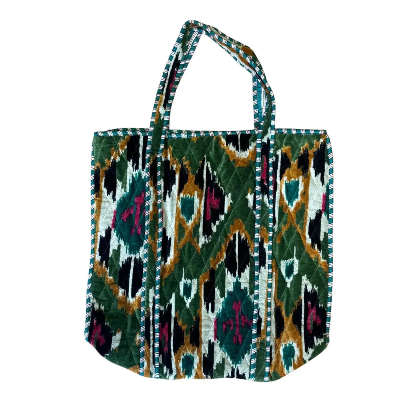 Large Green Print Tote Bag