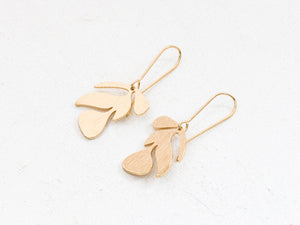 Gold Petal Tiny Earrings