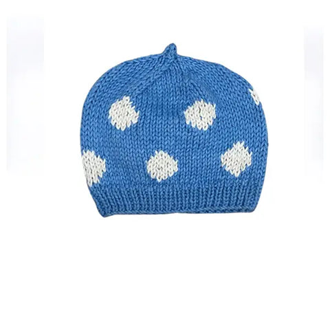 Spotty Blue Baby Hat - Two Sizes