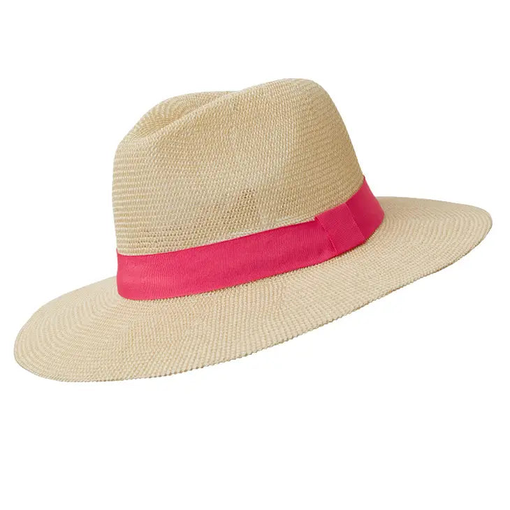 Pink Band Panama Hat