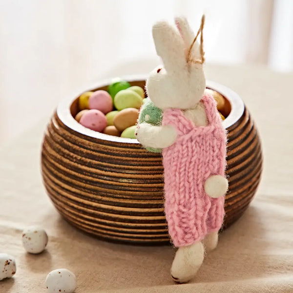 Felt Rabbit with Egg Hanging Decoration