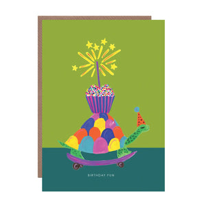 Party Tortoise On Skateboard Birthday Greeting Card