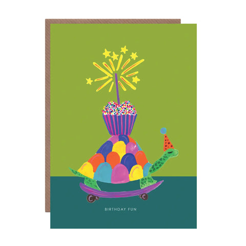 Party Tortoise On Skateboard Birthday Greeting Card