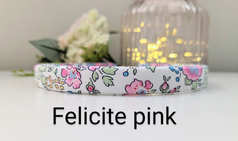 Liberty London Fabric Skinny Headbands - Spring Collection - Felicite Pink