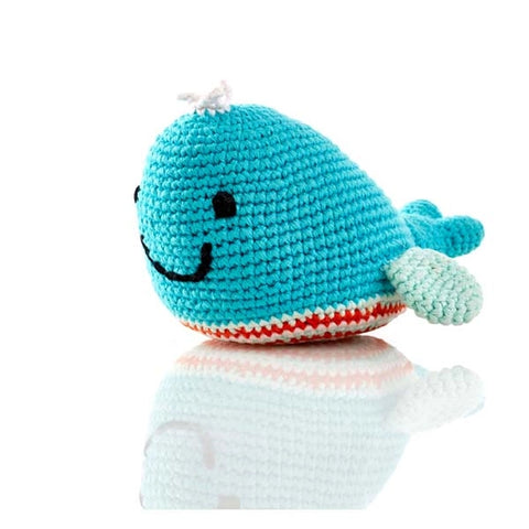 Baby Toy Whale Rattle - Deep Turquoise