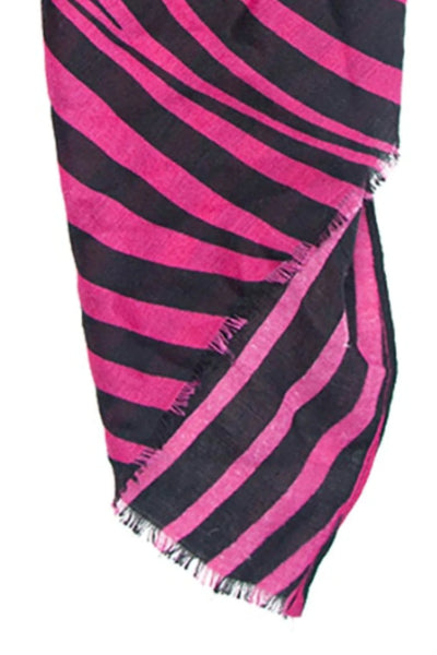 Pink Two Tone Wave Print Scarf