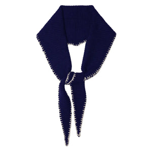 Cashmere Diamond Skinny Scarf - Navy