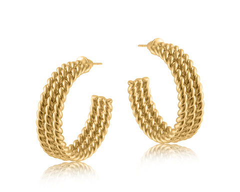Chunky Plated Brass Hoop Earrings