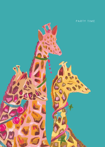'Giraffe Party Time' Birthday Greetings Card