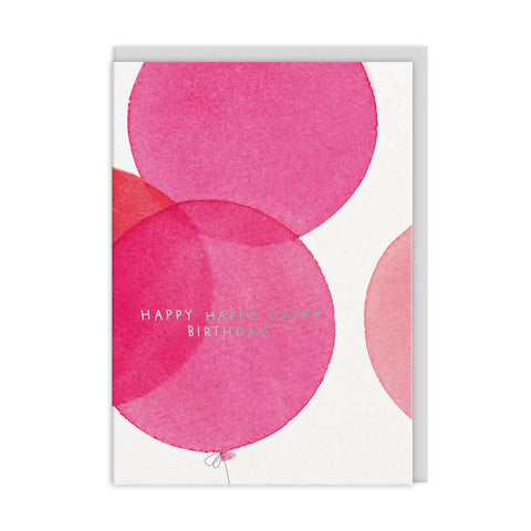 Pink Balloons Birthday Card