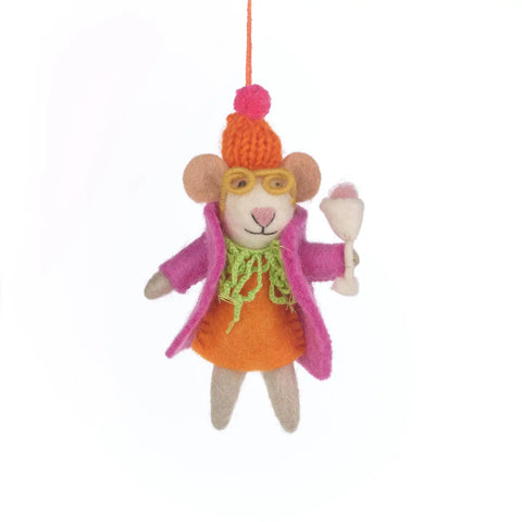 Felt Merry Mouse Christmas Decoration