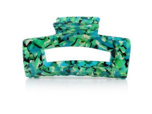 Large Resin Bulldog Hairclip - Green, Blue & Black