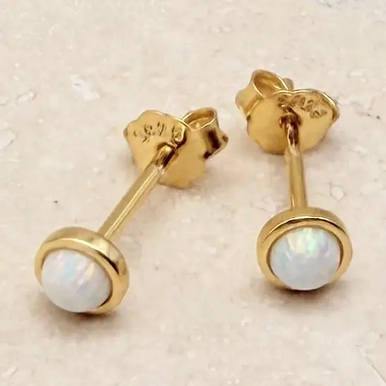 Gold Opal Studs