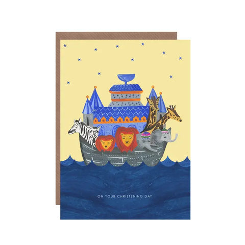 Noah’s Ark Christening Card