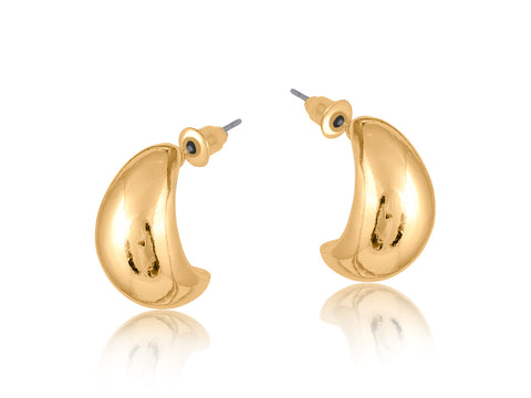 Organic Shape Petal Earrings - Gold