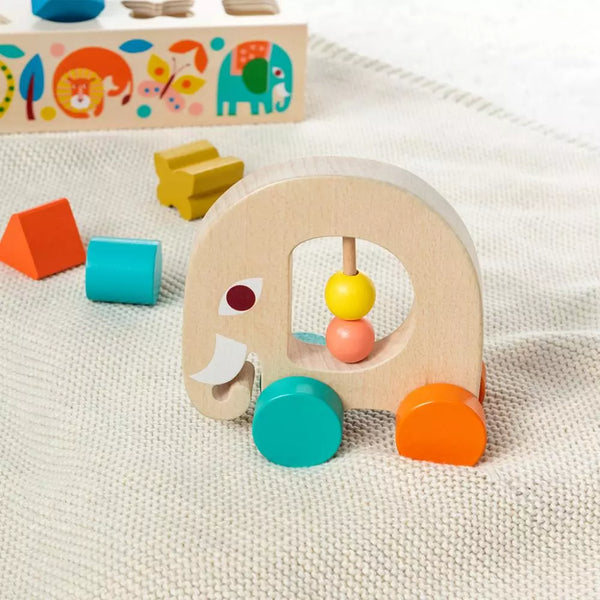 Wooden Push Along Elephant