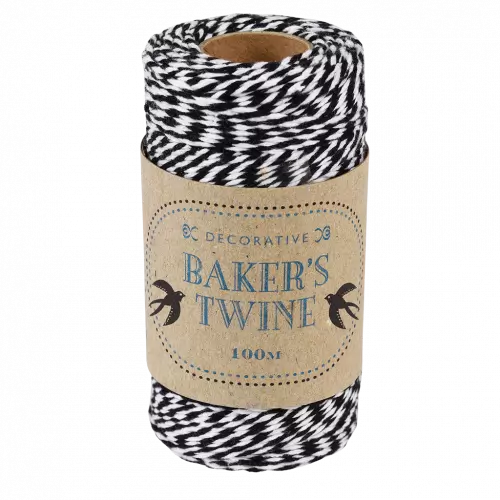 Roll of Twine (100m) - Black and White