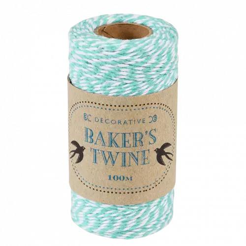 Roll of Twine (100m) - Teal and White