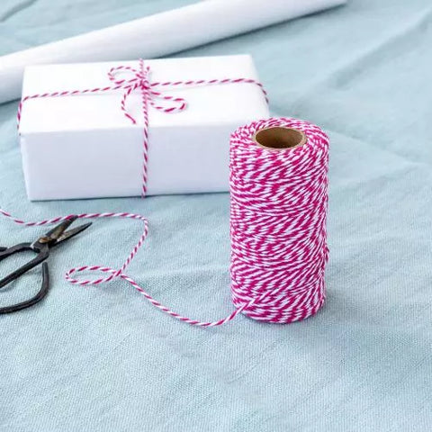 Roll of Twine (100m) - Pink and White